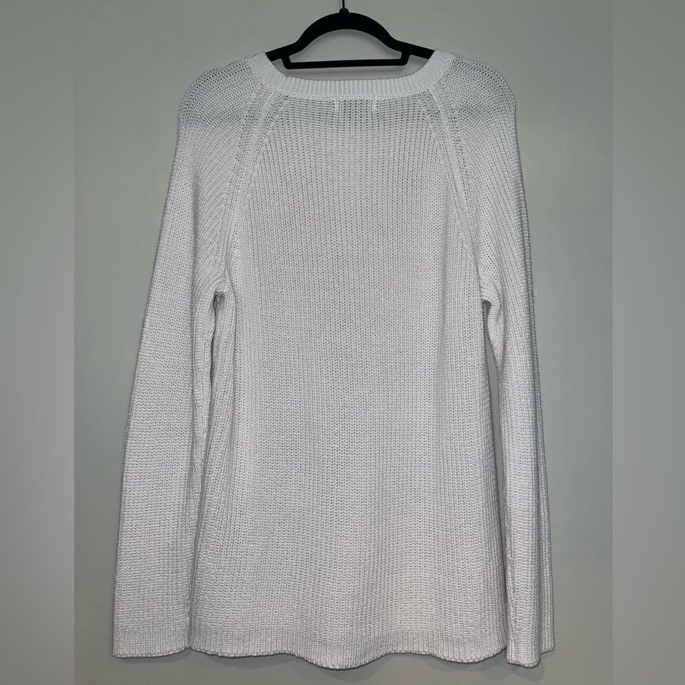 NWT Liz Claiborne Women White Shaker Texture Chunky knit Sweater Size XL - Picture 2 of 5